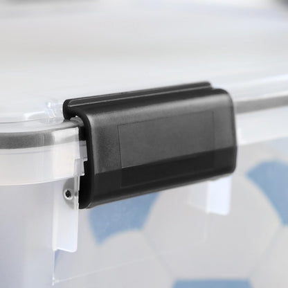 IRIS USA Storage Bins with Lids, WeatherPro Wheeled 106 Qt, Plastic, 3 Pack | Weather-tight gasket, wheels, and secure latches protect camping gear, tools, holiday décor, clothing, and documents.