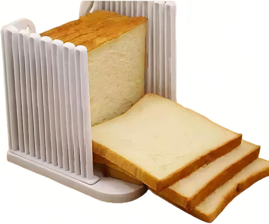 Adjustable Bread Slicer for Homemade Bread, Foldable Bread Cutting Guide with Width Adjustment for Sourdough, Bagels, Cake, Sandwiches – Compact Kitchen Baking Tools & Gadgets