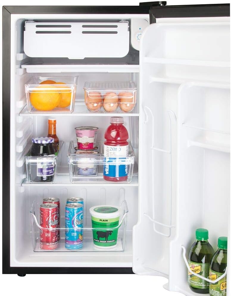 iDesign Fridge Storage Bin with Handle - Fridge Tray for Meats and Cheeses - Set of 2 - Clear