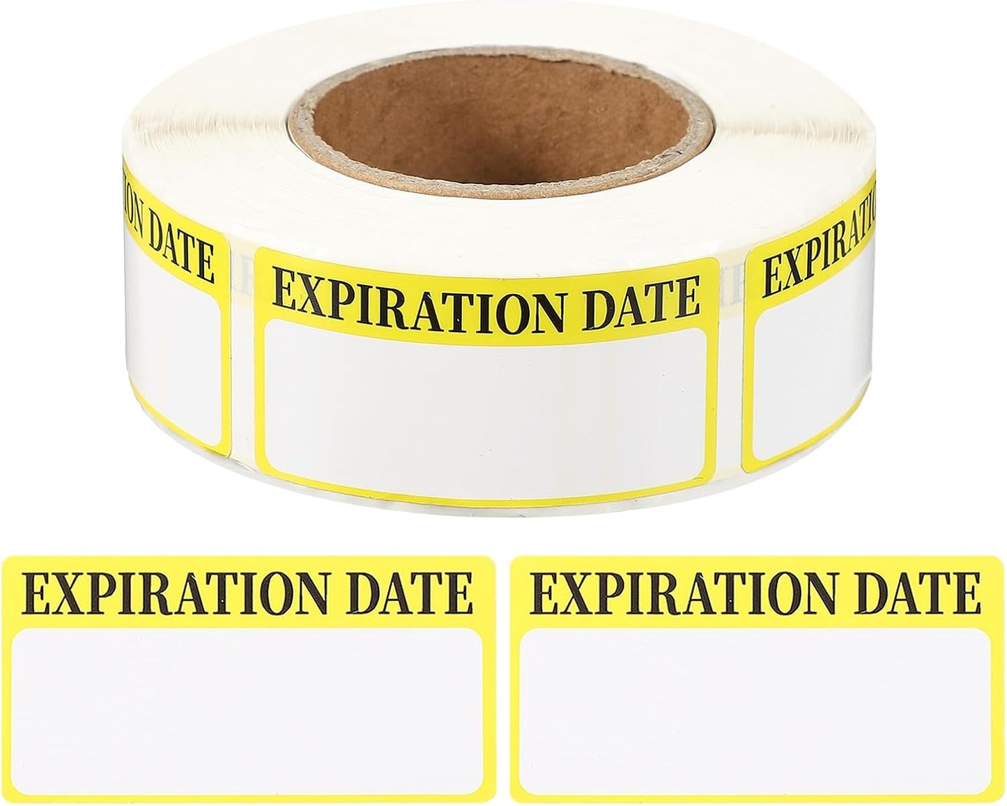 PATIKIL 500 Pcs Expired Date Label Stickers Roll, 2 x 1 Inch Removable Inventory Labels Adhesive Food Sticker Roll for Marking Organizing Inventory and Food Container, White and Black