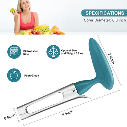 SCHVUBENR Premium Apple Corer Tool - Easy to Use and Clean - Sturdy Apple Core Remover with Sharp Serrature - Stainless Steel Corers for Apple and Pear - Core Fruits with Ease(Black)