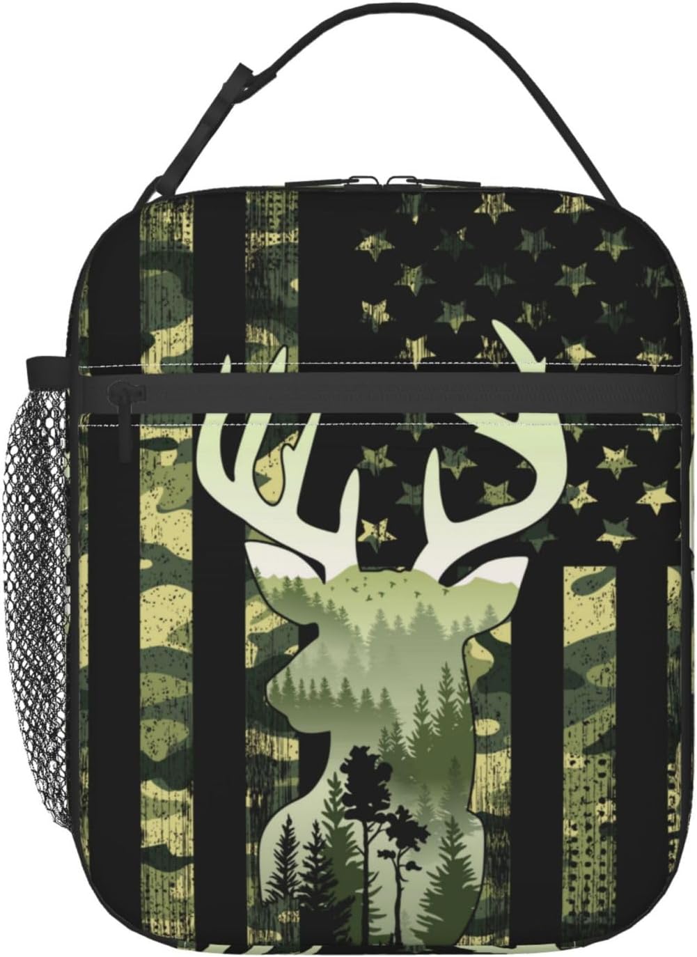 Black Cat Reusable Lunch Box Food Bag Insulated Lunch Bag for Teenage Boys Girls School Beach