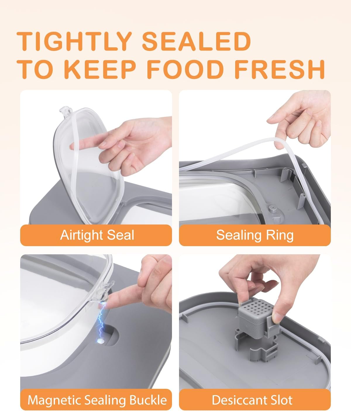 25-28Lbs Dog Food Storage Container Airtight,Collapsible Pet Food Storage | Dog Food Container with Handle,Wheels,Double Airtight Seal Fresh,Save Space,Pest/Mouse-proof,Small Cat Food Container,Scoop
