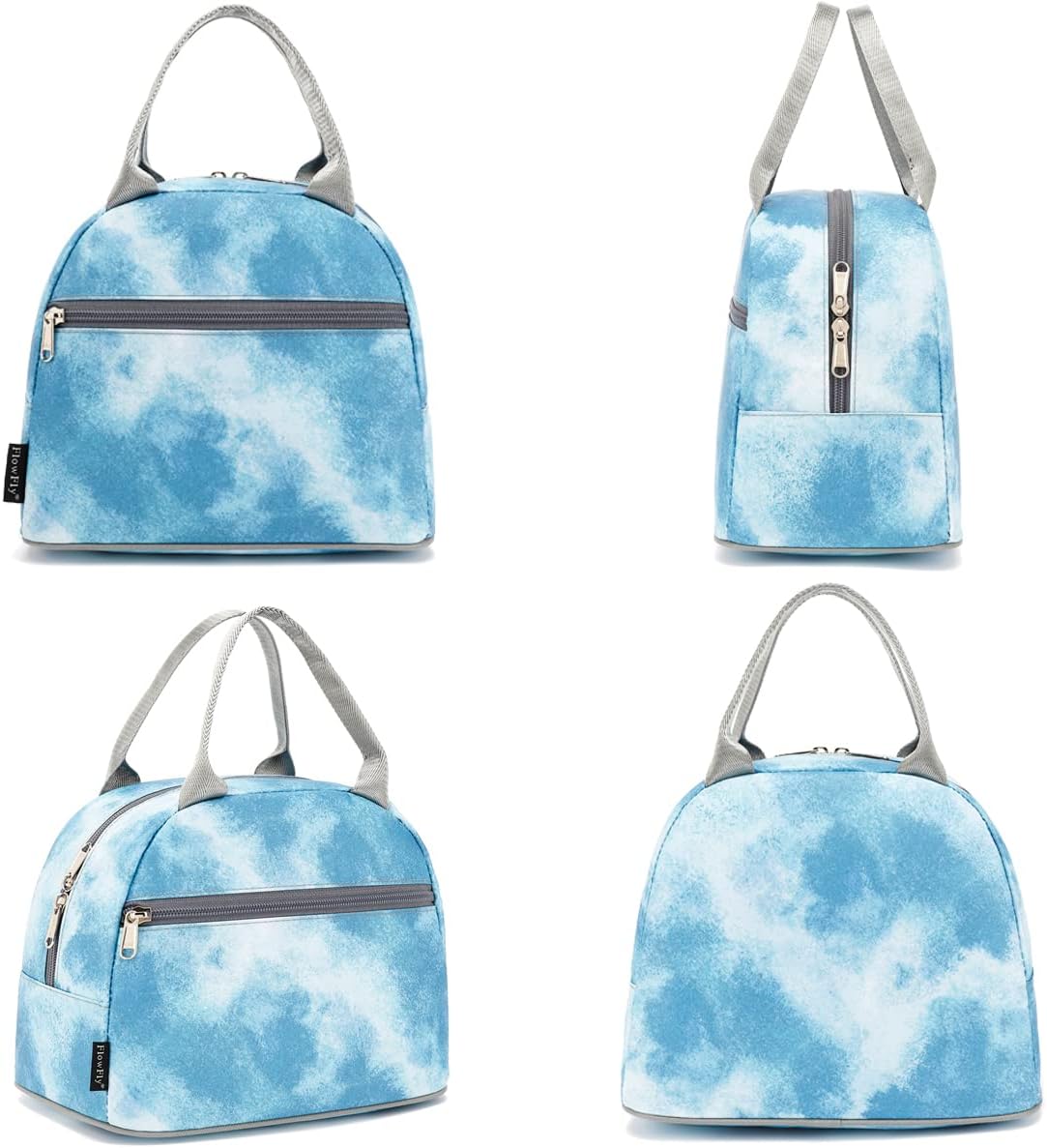 FlowFly Insulated Lunch Cooler Bag - Tote Bag Organizer for Women/Men, Black - Colors B