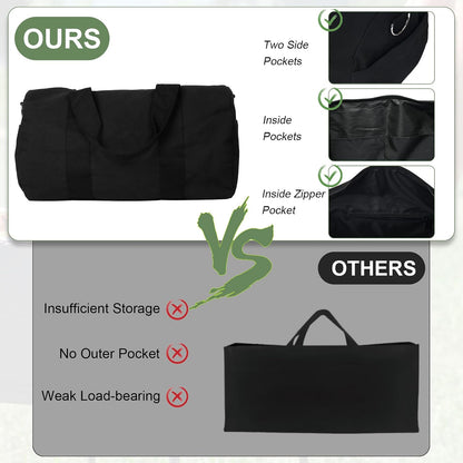 BBQ Tool Storage Bag, with Inner Pockets and Shoulder Strap, Black Outdoor Camping Barbecue Carry Bag, Grill Accessory Storage, BBQ Gifts for Men, 18.1 * 10.6 * 10.6 inches