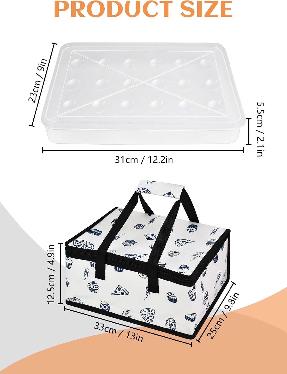 Artcome 2 PC Deviled Egg Storage Containers with Lids, Travel Carrying Bag & Pastry Decorating Kit - Stackable Egg Holder, Portable Platter for Parties, Easter, Picnics and Travel - PP Material