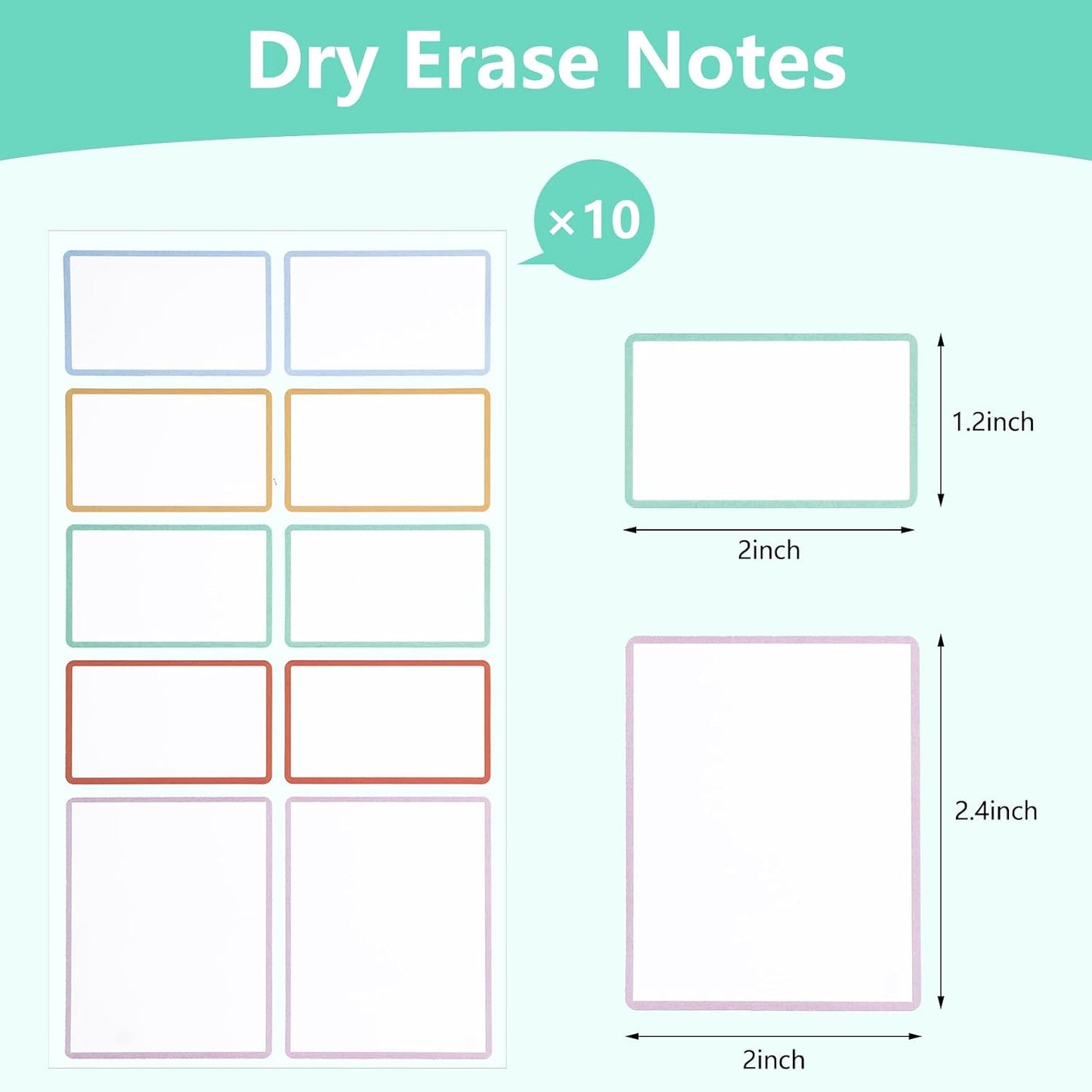 Dry Erase Sticker Labels Reusable Dry Erase Notes Storage Bins Labels Waterproof and Oil-Proof Removable Stickers for Food Containers Kitchen Classroom (60Pcs 1.2In ×3In 2In×2.4In)