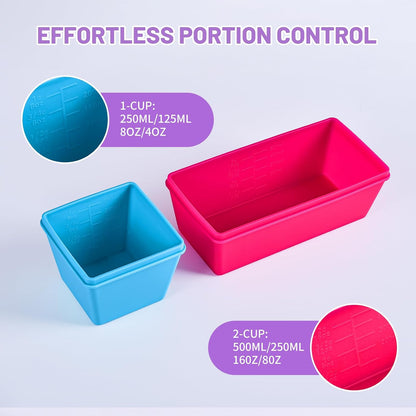 Gemice 1-Cup Silicone Freezer Molds with Lids, Individual 4-Pack Portion Soup Cubes Freezer Trays for Food Storage, Oven & Dishwasher Safe, BPA-Free, Silicone Freezer Containers for Meal Prep