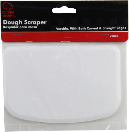 Chef Craft Classic Plastic Dough Scraper, 6 Inch, White, One Size
