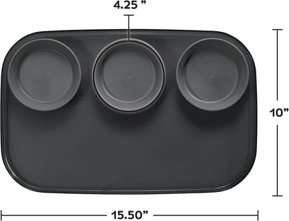 madesmart dipware 3 Bowl Serving Tray, Stackable & Removable Dip Bowls for Charcuterie, Guacomole, Snacks, Veggies, Premium Dishwasher & Microwave Safe, Multipurpose Plate & Bowl, Olive