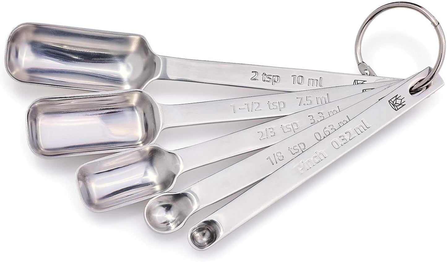 King Arthur Baking Company Spice Measuring Spoons, 18/8 Stainless Steel, 7-Piece Set, Precision Measures, For Baking And Cooking