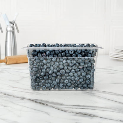 Restaurantware-2.5 Inch Deep Food Pans, 1 1/6 Size Commercial Food Storage Container - Freezable, Break-Resistant, Clear Plastic Cold Pans, Dishwashable, For Kitchens, Restaurants, Or Cafeterias