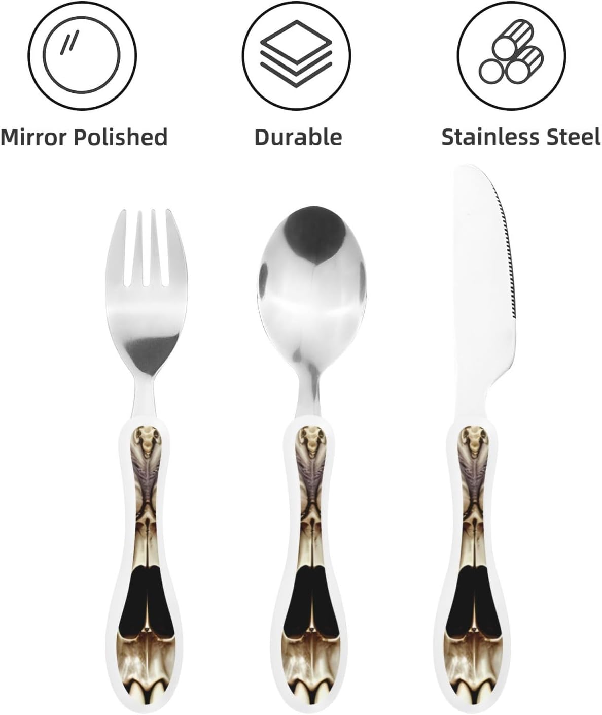 3-Piece Kids Silverware Set With Storage Case, Stainless Steel Reusable Children Safe Knife Spoon Fork Set Dolphin Children Flatware Set For Kids Lunch Box