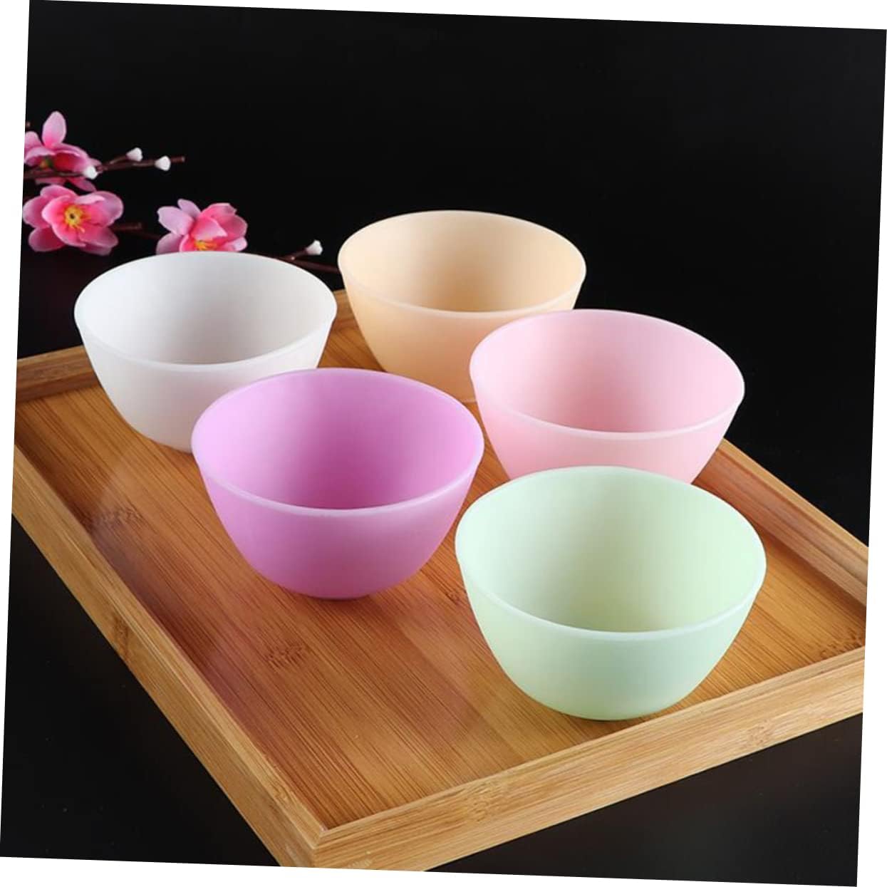 Didiseaon Odorless Anti-drop Silicone Mixing Bowl for Facial Masks Cooking Flexible Microwave Dishwasher Safe for Ingredients Sauces Medium Green