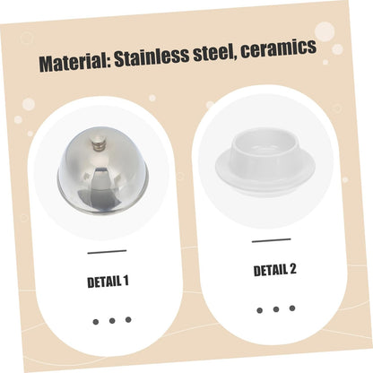 UKCOCO Ceramic Butter Dish with Stainless Steel Lid Beef Fat Tray and Relish Plate for Kitchen Restaurant Hotel Use Smooth Easy Clean Sauce Dish Covered for Food Storage and Serving