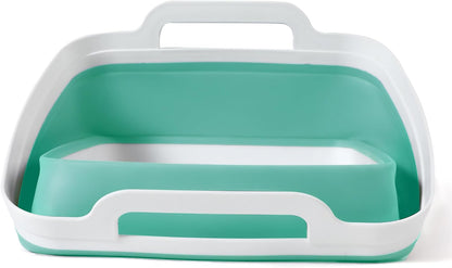 FOSJGO Collapsible Dish Basin with Drain Plug, Foldable Sink, 2.4 Gal (9L)