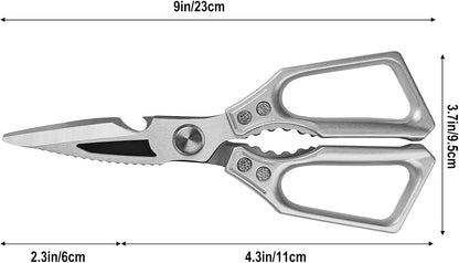 Heavy Duty Kitchen Scissors - 3.0mm Thickened Professional Stainless Steel Blades, All-Purpose Dishwasher Safe Meat & Poultry Shears for Cutting Chicken Bones, Food Prep