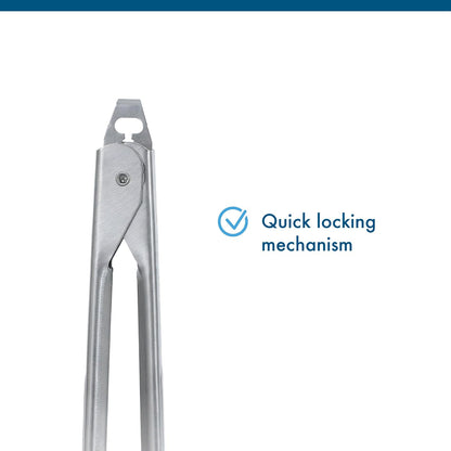 EDLUND Tongs (7", 9", 12", 16") for Cooking – Stainless Steel Kitchen Tongs, 7", 9", 12" and 16" Scalloped Serving Tongs with Locks, Heavy Duty, Commercial Grade, Made in USA
