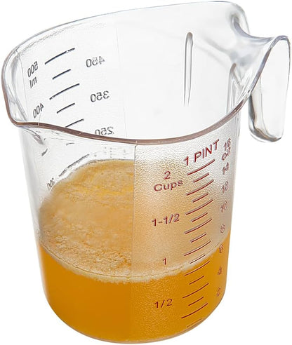 Restaurantware Clear Plastic Pt (Cups) Measuring Cup, 5.3 x 3.8 x 5 In