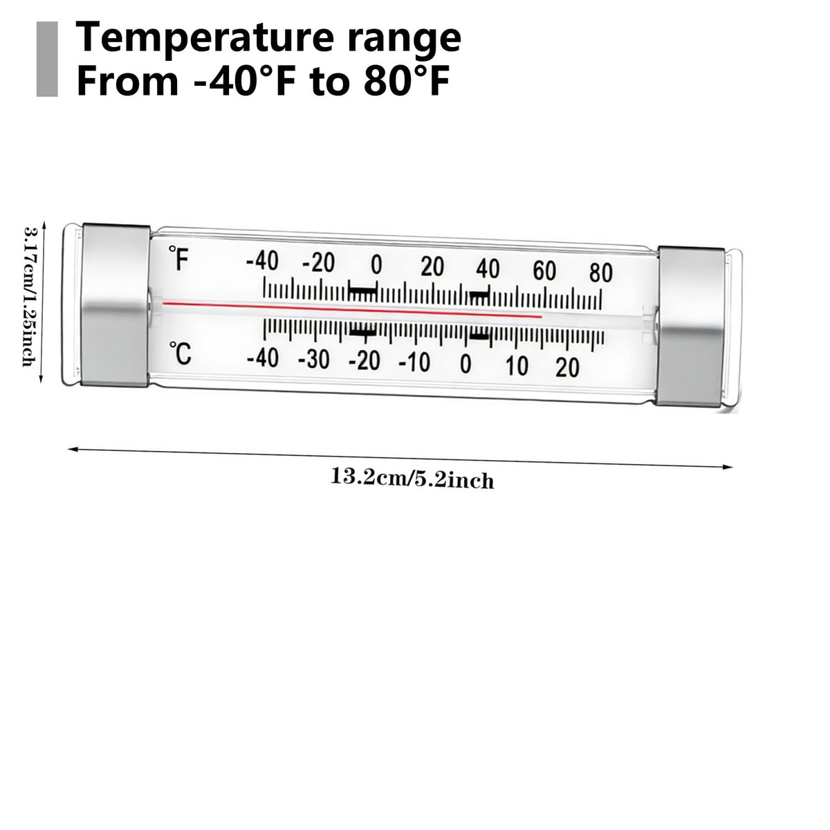 2 Pack Analog Refrigerator Thermometer for Cooler, Fridge & Freezer