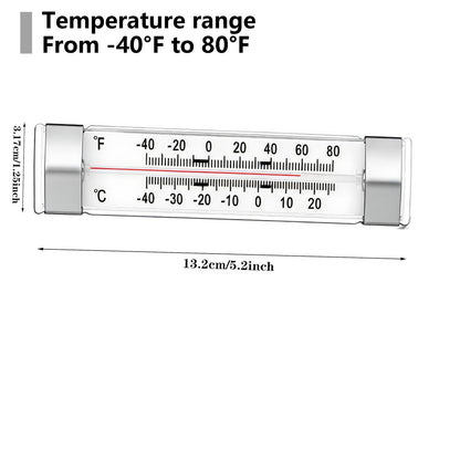 2 Pack Analog Refrigerator Thermometer for Cooler, Fridge & Freezer