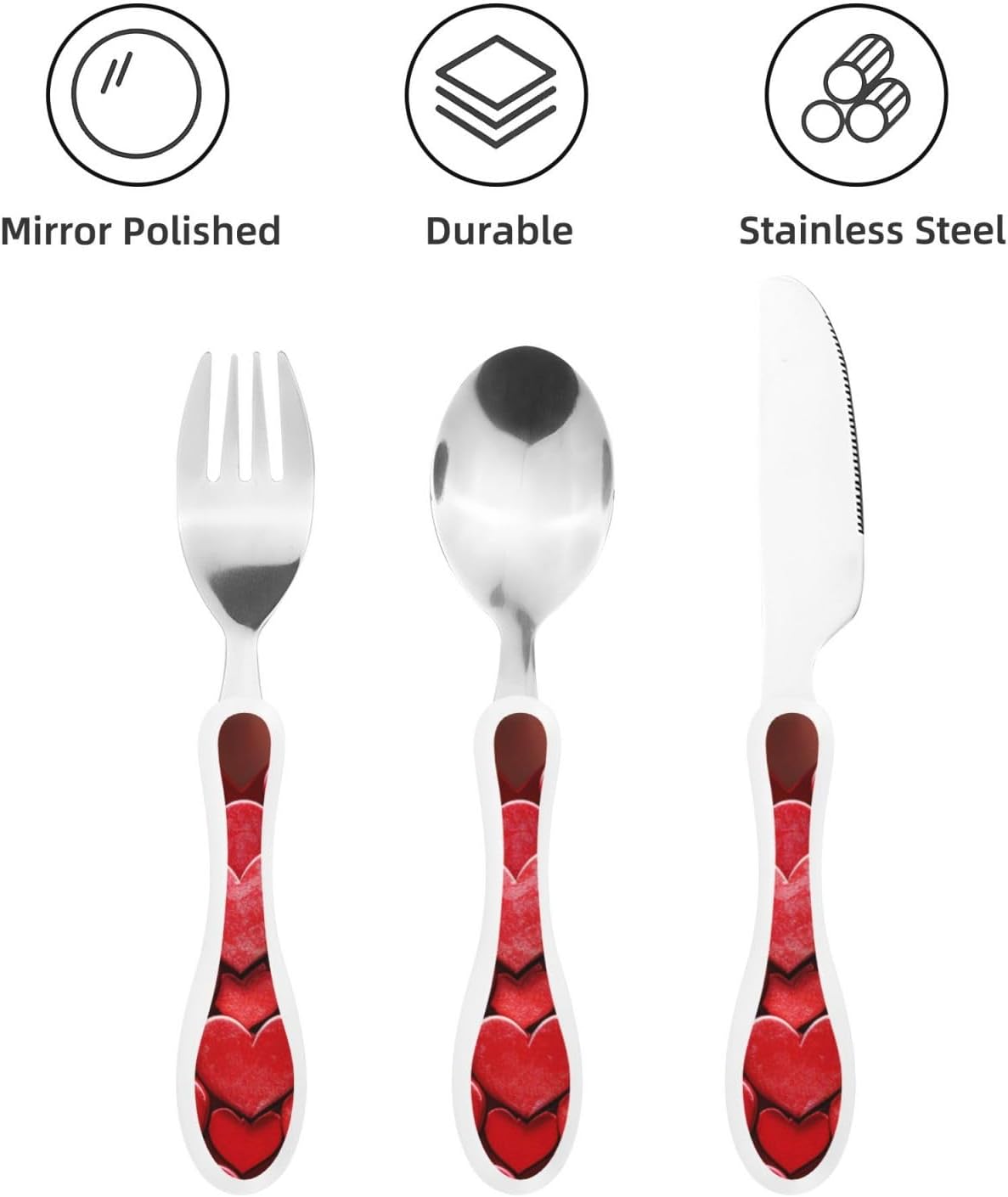 3-Piece Kids Silverware Set With Storage Case, Stainless Steel Reusable Children Safe Knife Spoon Fork Set Blue Active Girl Running Sunset Children Flatware Set For Kids Lunch Box - Colors B
