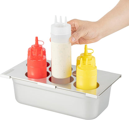 Restaurantware Stainless Steel Bottle Organizer - 1 Count - 6.299 x 7.087 x 0.394 Inches - Dishwasher-Friendly Condiment Holder - Kitchen Bottle Rack - Space-Saving Design - Silver