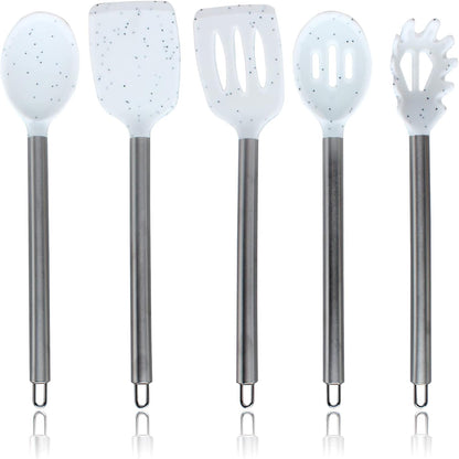 COOK WITH COLOR Silicone Cooking Utensils, Kitchen Utensil Set, Easy to Clean Silicone Kitchen Utensils, Cooking Utensils for Nonstick Cookware, Kitchen Gadgets Set, 38 Piece, Mint