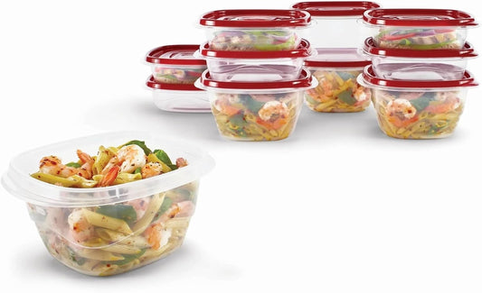 TakeAlongs Food Storage Containers, 10 Piece Set, Red, A Practical Choice for Dry Goods and Bulk Ingredients