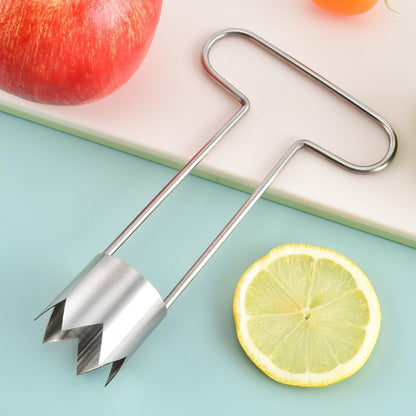 T-Handle Fruit & Vegetable Corer, Stainless Steel Apple, Tomato, Bell Pepper Core Remover, Easy Kitchen Tool for Quick Fruit & Vegetable Prep