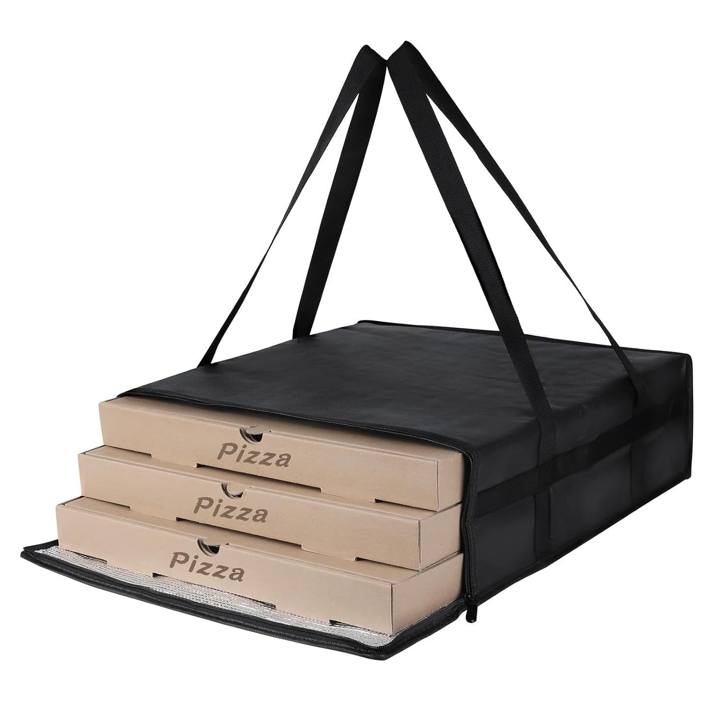 Insulated Food Delivery Bag, XXXL Insulated Reusable Grocery Cooler/Hot Bags, Tote Bag for Shopping/Travel/Doordash, Catering Bag Doordash 22x14x13, Black, 1-Pack
