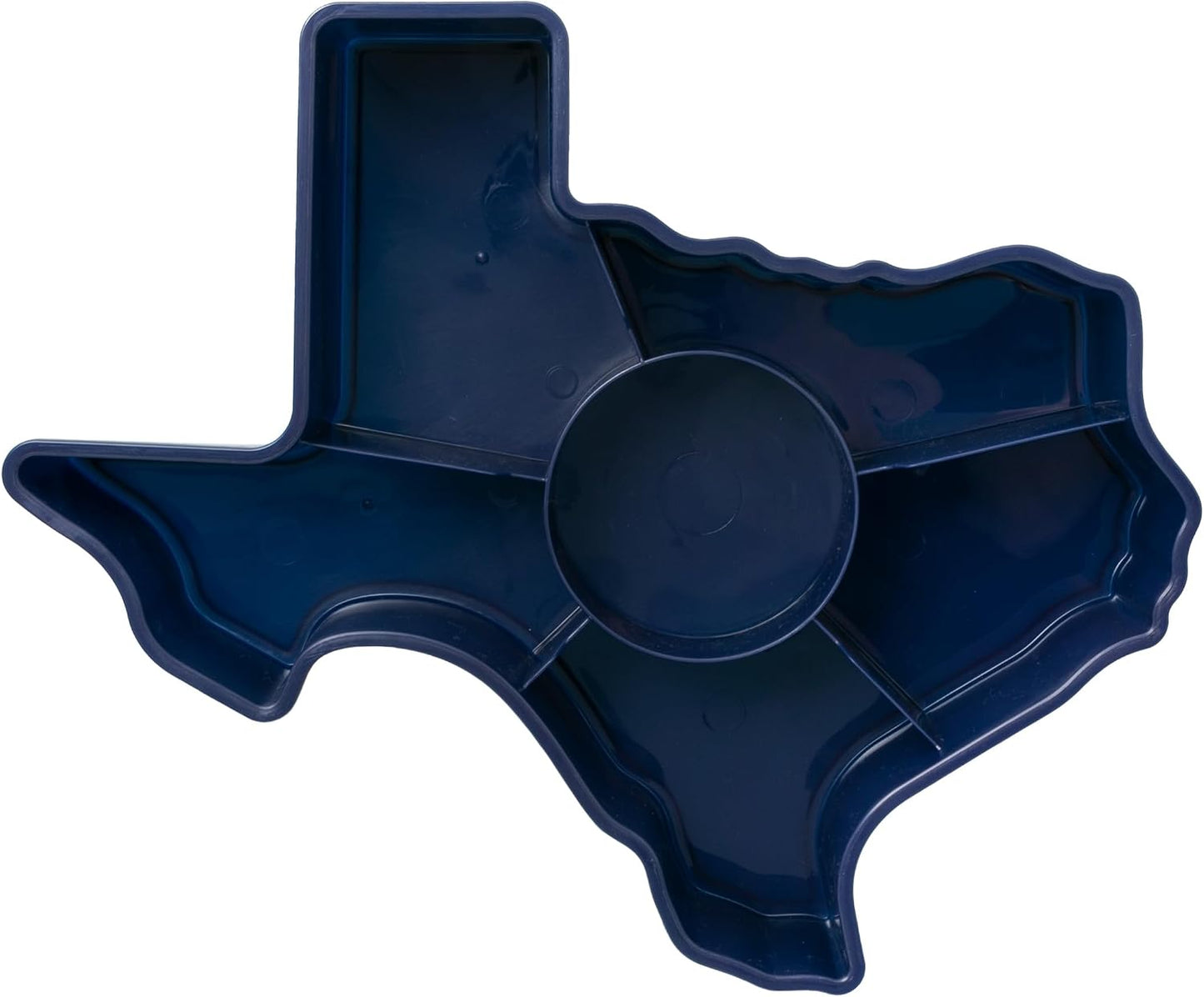 KOLORAE Texas Serving Tray - 6 Compartment Texas Snack Tray w/Dressing Cup. Great for Entertaining. Veggie Tray. Fruit Tray. Snack Tray. Entertaining Platter. Party Serving Platter, Large, White