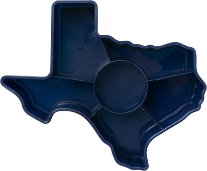 KOLORAE Texas Serving Tray - 6 Compartment Texas Snack Tray w/Dressing Cup. Great for Entertaining. Veggie Tray. Fruit Tray. Snack Tray. Entertaining Platter. Party Serving Platter, Large, White