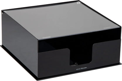 Mind Reader Utensil Napkin and Plate Organizer Tray, Countertop Caddy with 7 Compartments, Holds Plates up to 10.5 Inches, Breakroom and Buffet Organizer, Plastic, Black