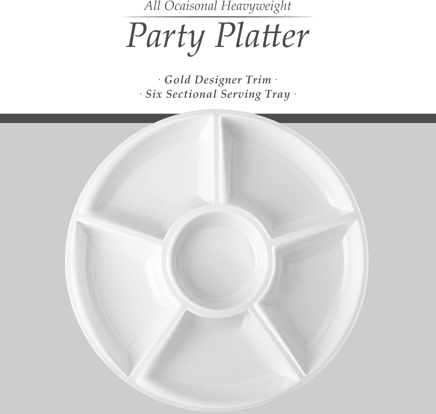 Plasticpro 6 Sectional Round Plastic Serving Tray/Platter (4, Clear)