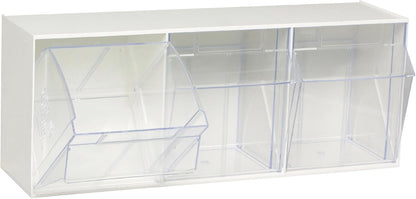 Quantum Storage Systems QTB302WT 2 Drawers Tip Out Cabinet Part Organizer White 14" H x 24" W x 12" D
