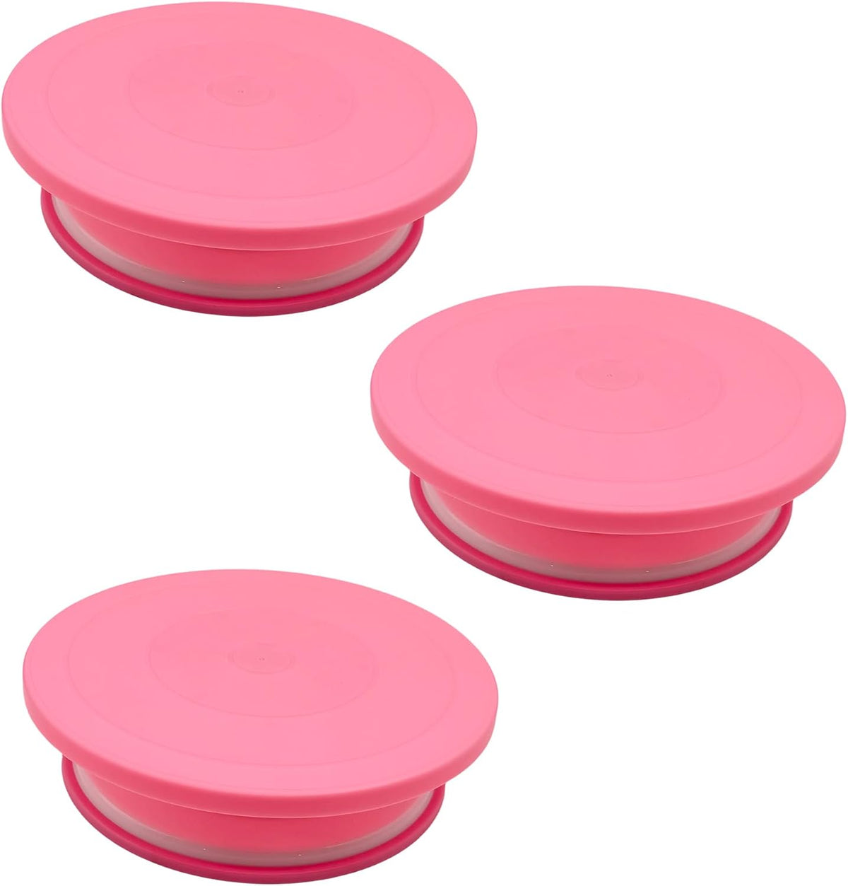 3 Pcs 11 Inch Rotating Cake Turntable, Smooth 360° Revolving Cake Stand