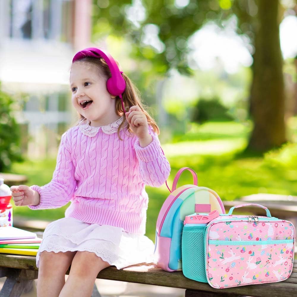 RHCPFOVR Kids Lunch Bag - Insulated Lunch Box for Boys Girls,Washable Lunch Bag and Reusable Toddler Leak-proof Lunchbox for School and Daycare - Colors A