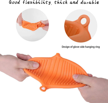 NEPAK 4 Pairs Silicone Cooking Pinch Grips Oven Mitts Potholder for Kitchen Cooking & Baking