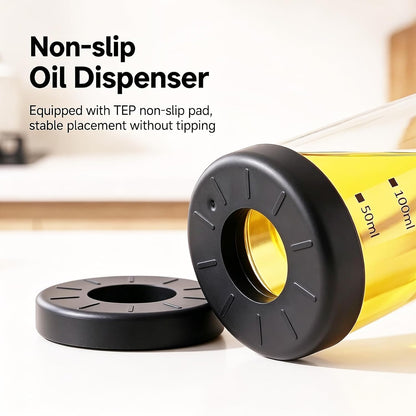 Glass Olive Oil Dispenser Bottle with Auto-Opening Lid, 17 Oz