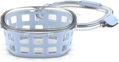 Ello DuraGlass Rounds Glass Food Storage Containers - Meal Prep Bowls with Silicone Sleeve and Airtight Lids, 3 Cup, Gray