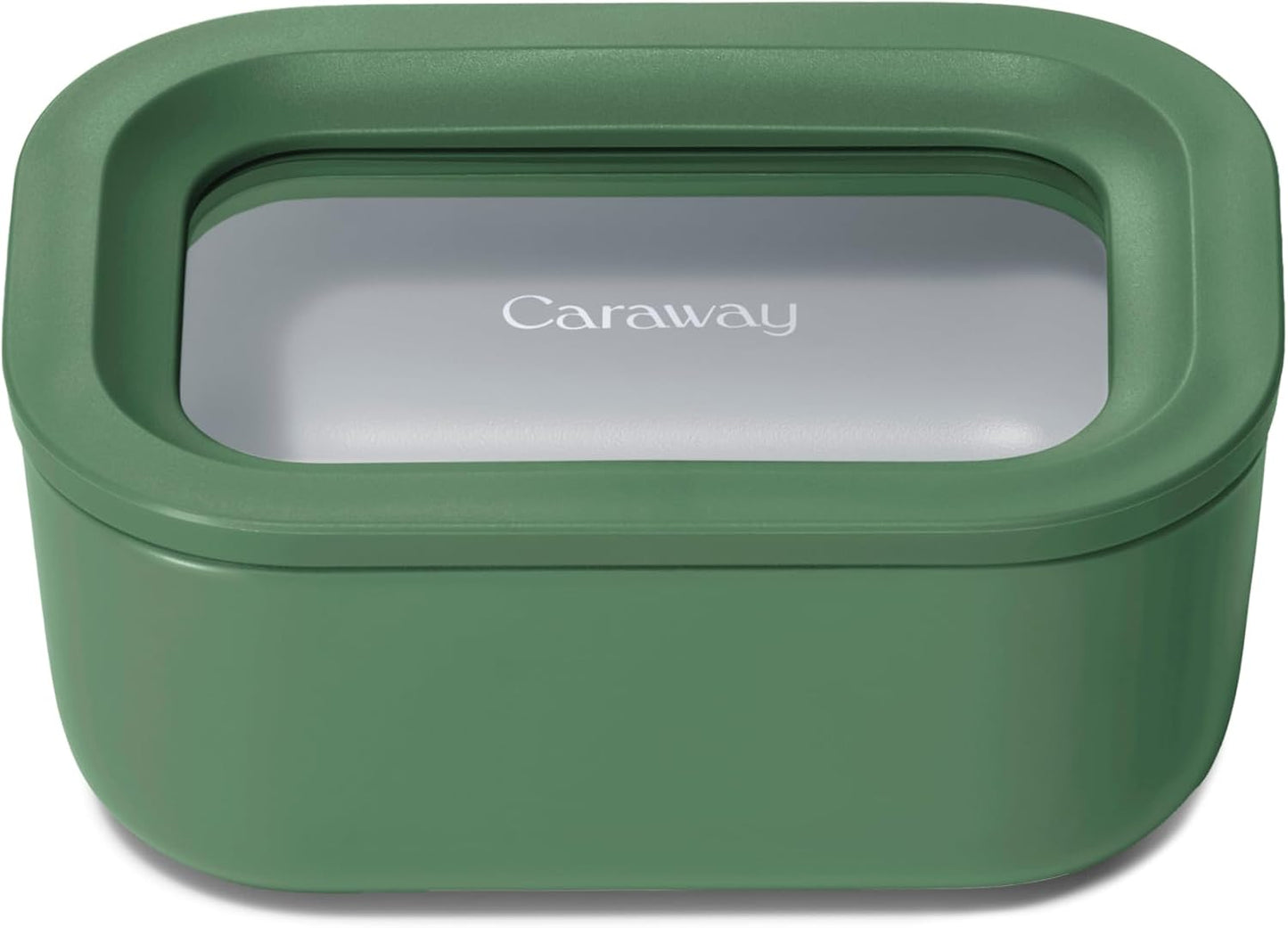 Caraway Glass Food Storage - 4.4 Cup Glass Container - Ceramic Coated - Easy to Store, Non Toxic, Non Stick Lunch Box Container with Lids - Dishwasher, Oven, & Microwave Safe - Mist
