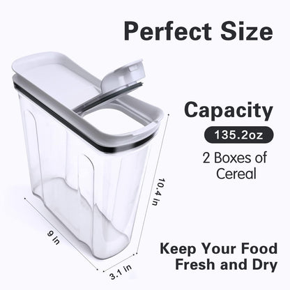 Food Dispenser Set, Airtight Food Storage Container with Lid 1.5L,2PCS BPA-FREE Plastic Pantry Organization Canisters for Nuts Quinoa Coffee and More Dry Food in Kitchen