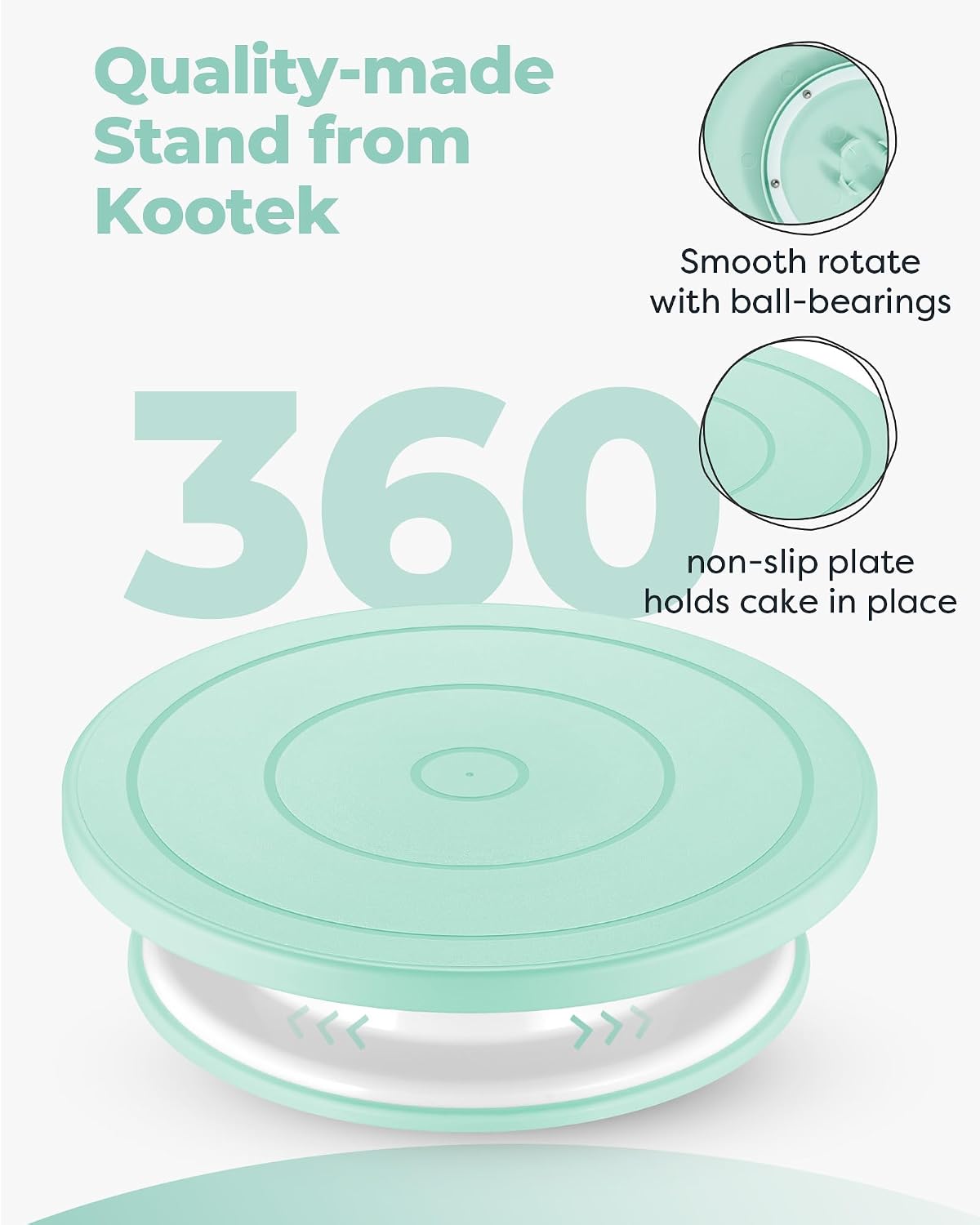Kootek Cake Decorating Kit with Turntable Baking Supplies for Beginner Pros