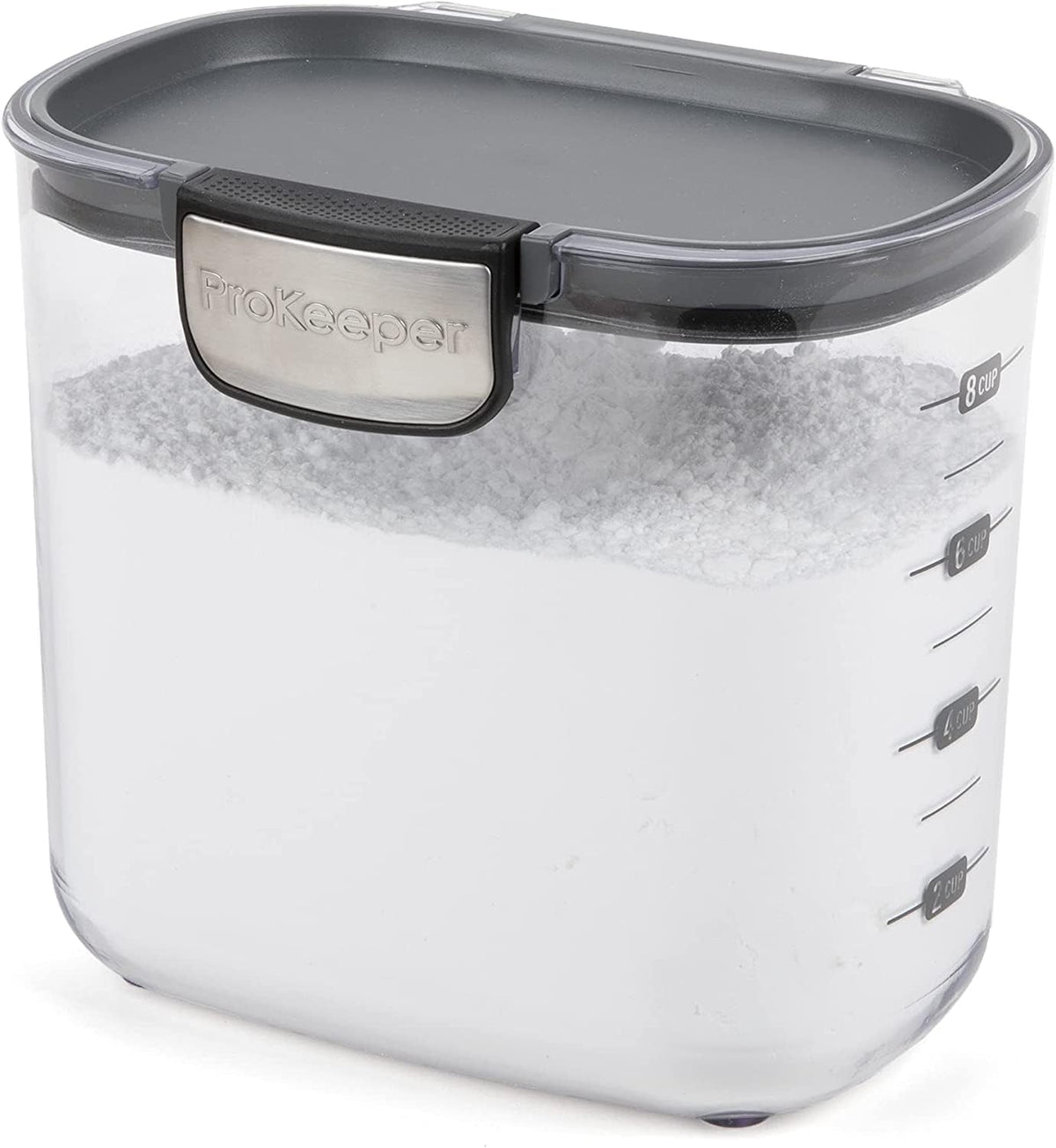 Progressive International ProKeeper+ Clear Plastic Airtight Food Baker's Kitchen Storage Organization Container Canister Set with Magnetic Accessories, 2- Piece Set (Grain 2.5-Quart)