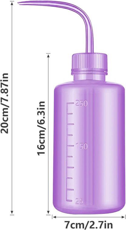 Wash Bottle 2pcs 250ml/8oz Safety Watering Tools, Economy Plastic Squeeze Washing Cleaning With Narrow Mouth Scale Labels for Medical Succulent Irrigation Plant (Black)