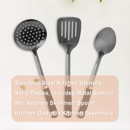Stainless Steel Slotted Turner Spatula, Metal Spatula for Cast Iron & Stainless Steel Pans, Thin Edge Kitchen Turner for Eggs, Pancakes, Burgers, Dishwasher Safe