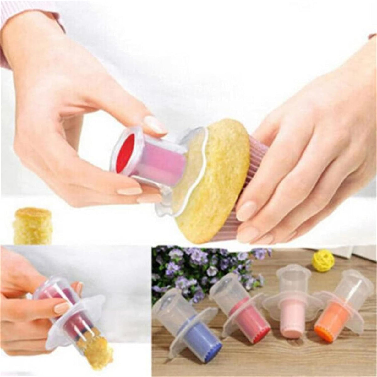 2Pcs Cupcake Corer Decorating Divider Pastry Corer Model Cake Filler Corers Corers and Pitters Fruit and Vegetable Tools Home and Kitchen