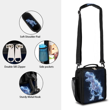 cfpolar Skull Skateboard Lunch Box for Boys Girls, Insulated Lunch Bags for Kids Reusable Mini Cooler Lunch Tote Lunchbox Thermal Meal Tote Kit with Shoulder Strap for Work School Picnic