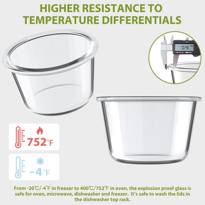 Freshmage 23oz Glass Meal Prep Containers with Lids, Airtight 3-Cup Glass Storage Containers Set, Heat-Resistant BPA-Free for Soup, Leftover, Microwave, Dishwasher, and Freezer Safe (6 Packs)